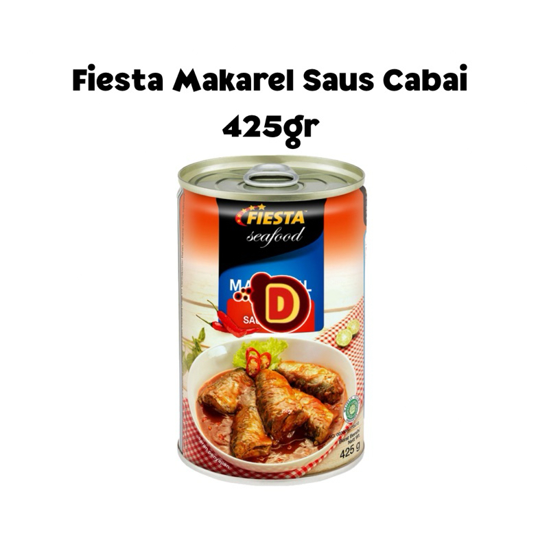 

Fiesta Makarel Dalam saus cabai 425gr / ikan makarel / seafood kaleng