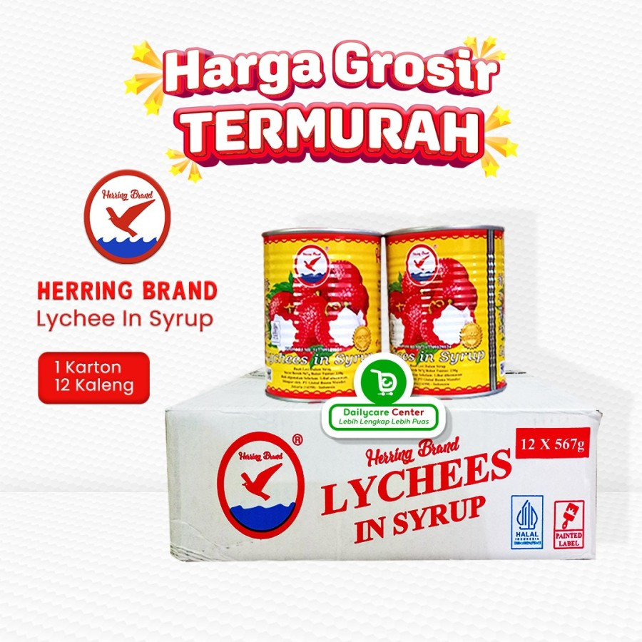 

Herring leci lychee 1 dus isi 12 kaleng