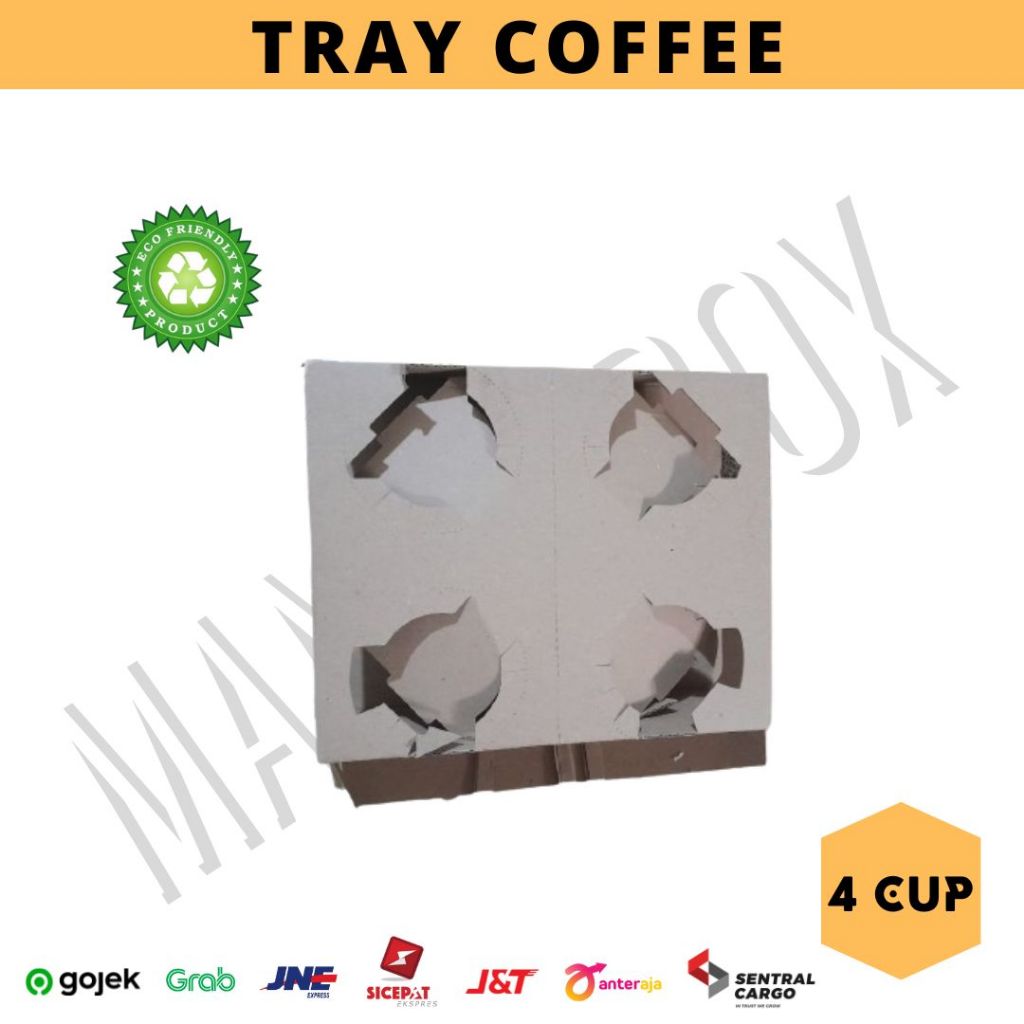 

Kardus tray cup coffee / penahan gelas / tatakan gelas kopi 4 cup / 4 gelas (MINIMAL 10PCS)