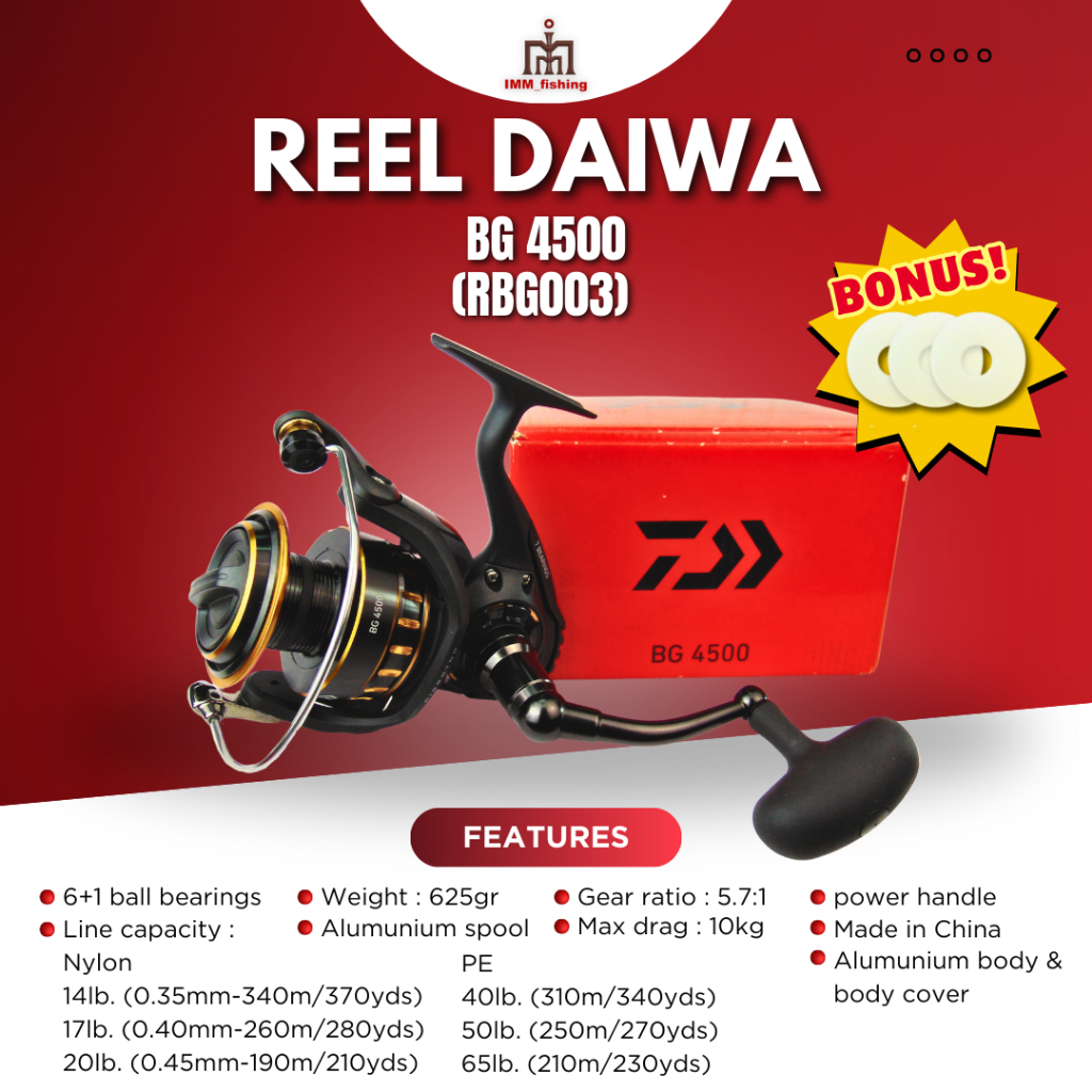 REEL DAIWA BG | Alat Gulungan Pancing | Spinning