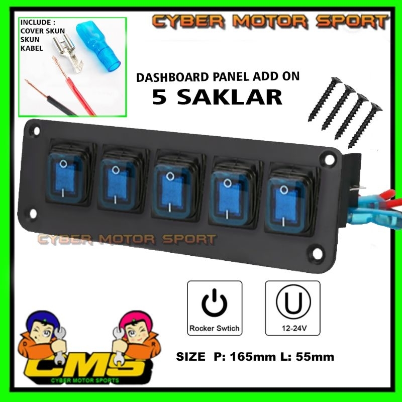 Saklar 12v 24v universal sakelar switch lampu LED dashboard panel jauh dekat foglamp headlamp senja 
