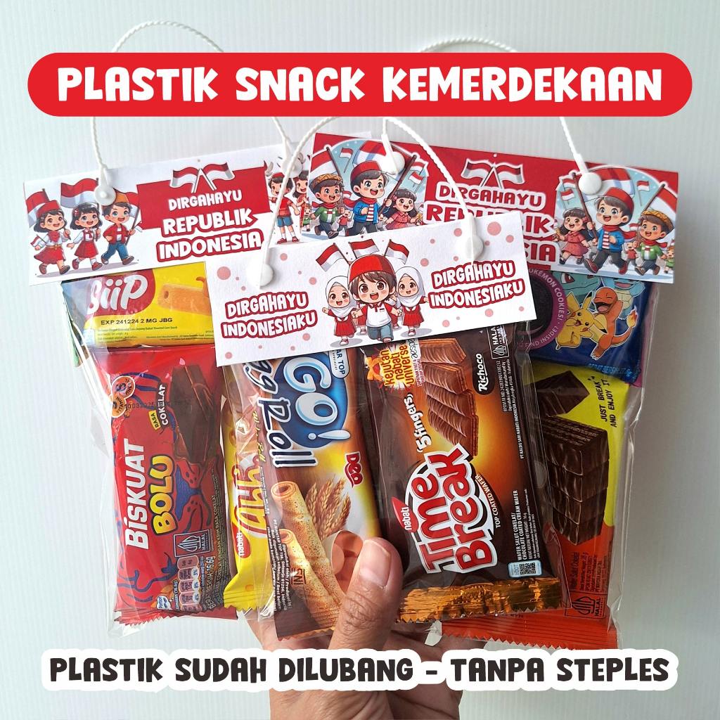 

Plastik snack merdeka 17 Agustus label hadiah agustusan kemerdekaan 17an tema HUT RI