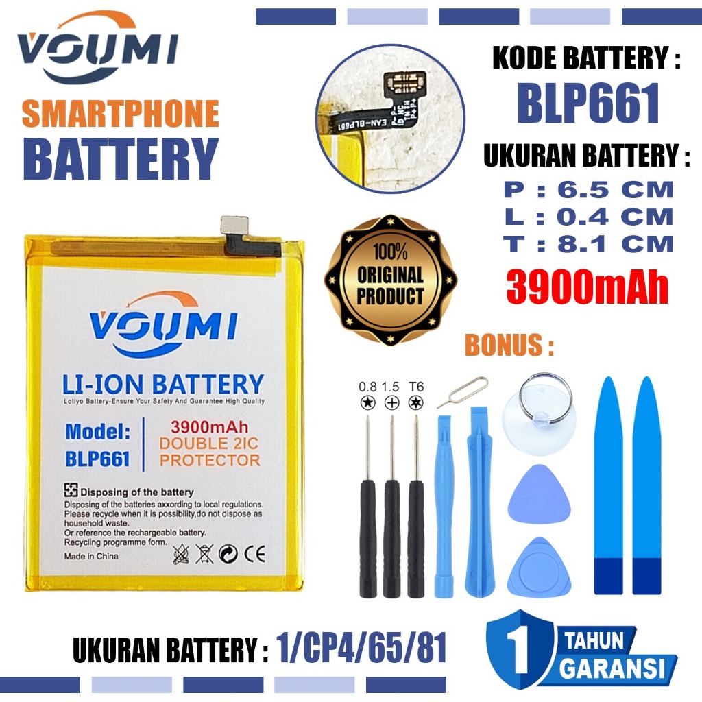 VOUMI BLP661 Baterai Battery Double IC Power high Capacity Compatible Hp Oppo F7 - CPH1819 & OPPO A3