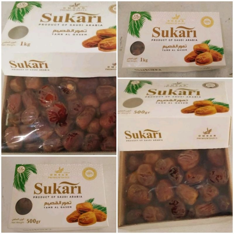 

KURMA SUKARI AL-QASSIM KEMASAN PREMIUM 500G Basah Manis 100% Asli Arab Saudi