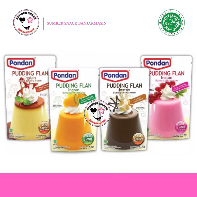 

Pondan Pudding Flan Instan Pouch (100g) (3 Varian Rasa)