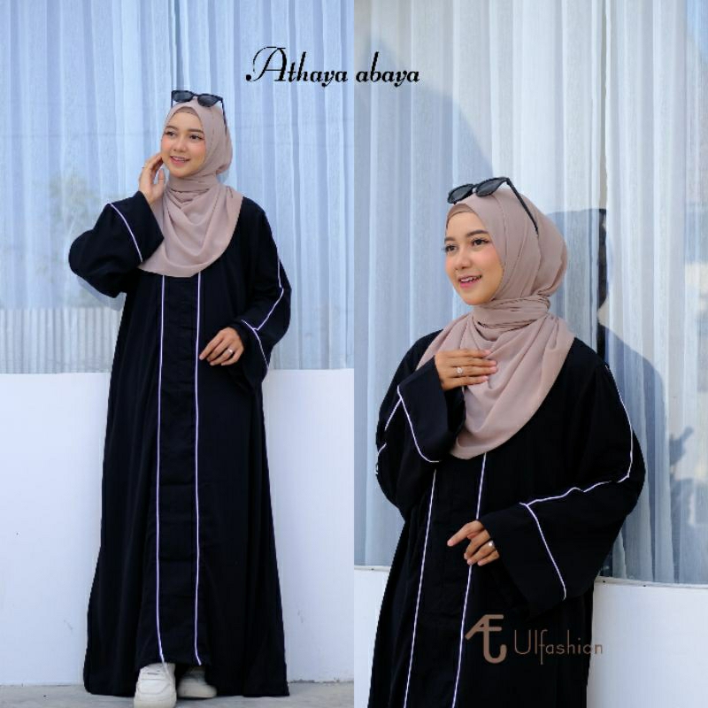 Gamis abaya hitam abaya turki polos bahan wolpeach luxury