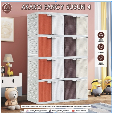 Lemari AKAKO Fancy/Lemari AKAKO Fancy 2 Susun/3 Susun/4 Susun/5 Susun/Lemari Plastik Jumbo Murah