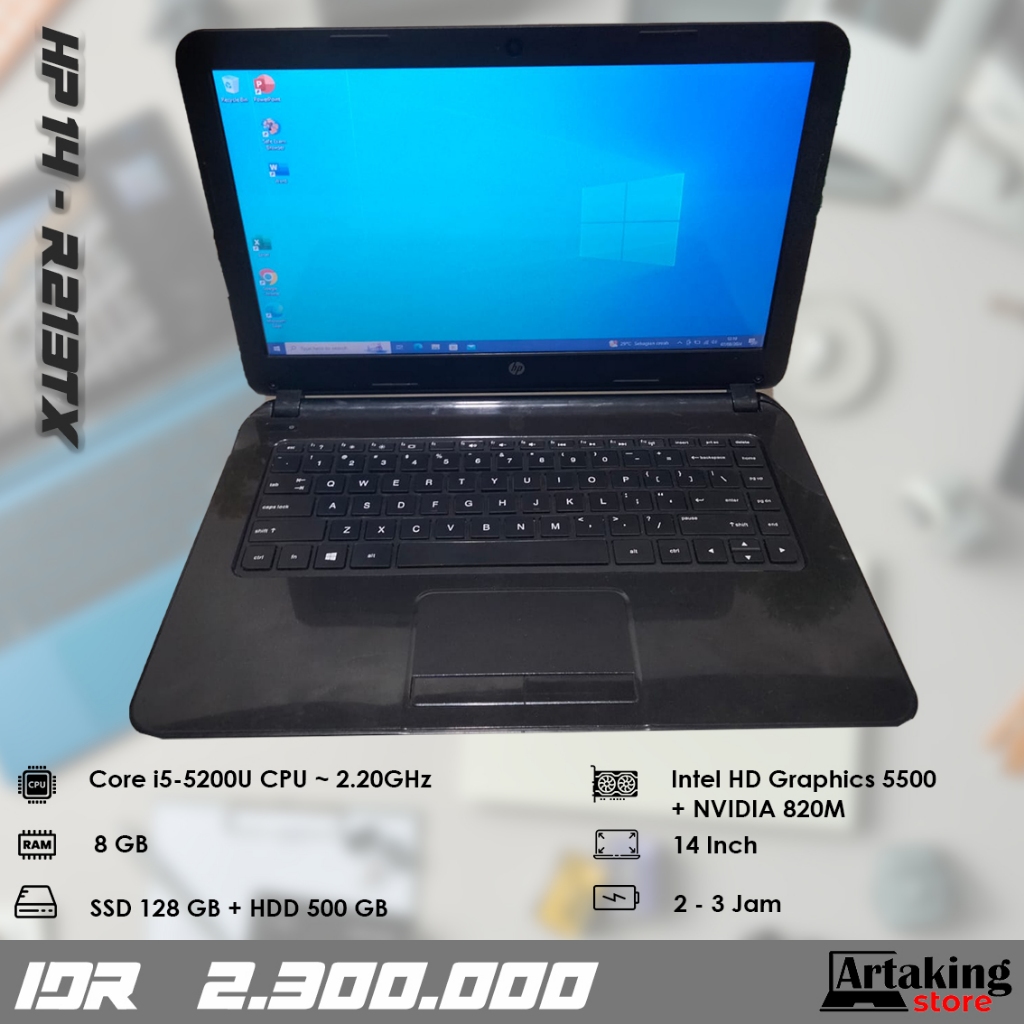 Hp 14-r213TX - Core i5 - Gen 5 th - Sudah SSD