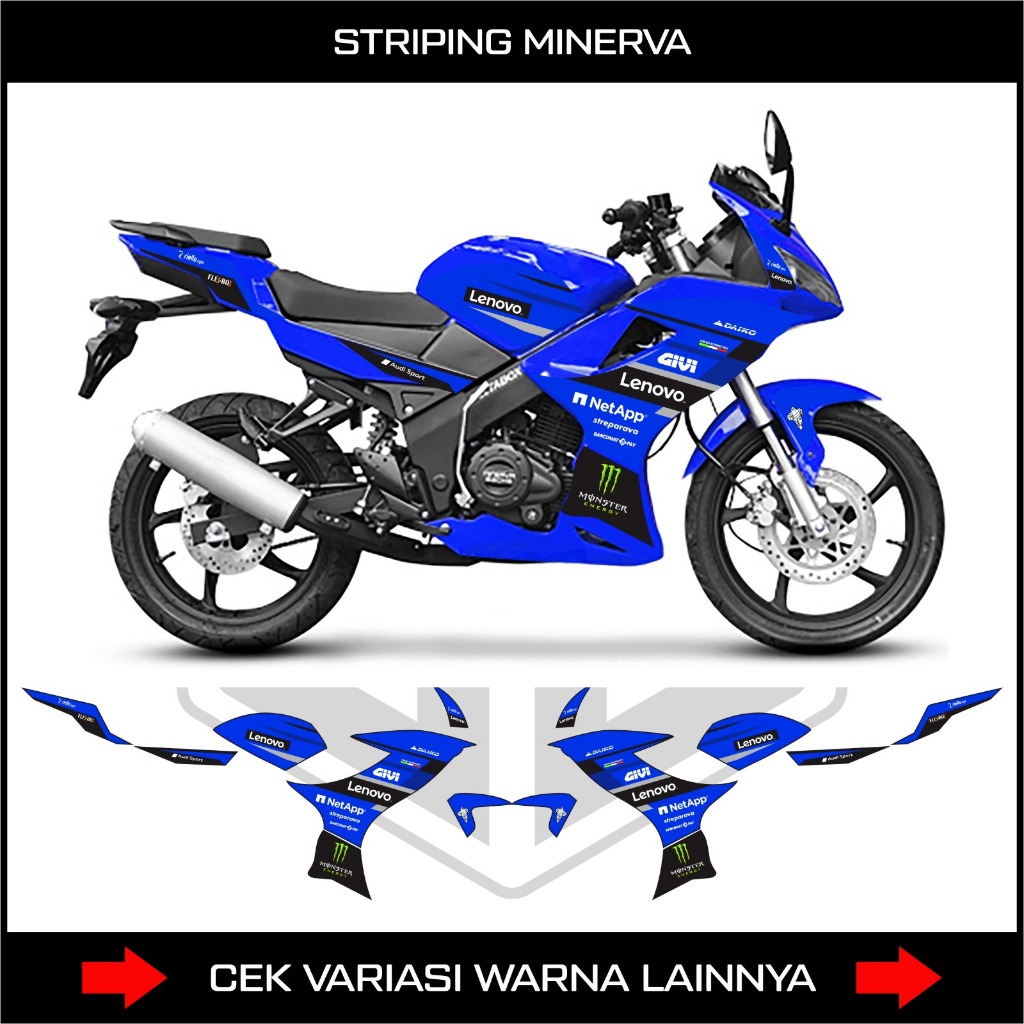 STIKER STRIPING MOTOR MINERVA 150 VX / STICKER DECAL MINERVA VX 150 SEMIFULL BODY