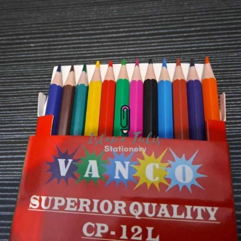 

SATU SET (12 Warna) Pensil Warna Vanco Panjang 12 macam warna murah