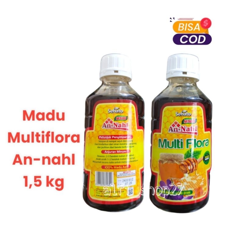 

Madu Multiflora 1500 gram an-nahl | Madu Asli murni Madu Ternak Multiflora 1,5kg