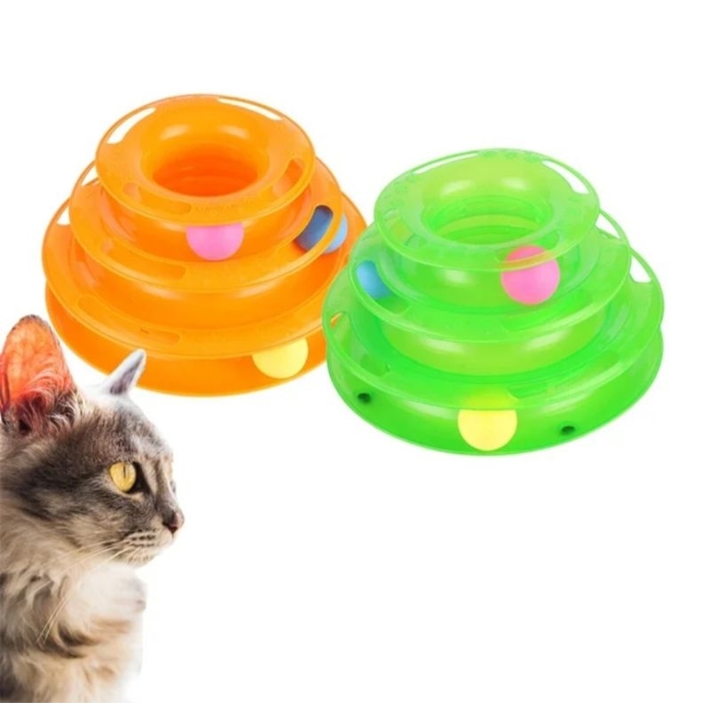 MAINAN INTERAKTIF KUCING CAT TOY 3 TOWER TRACK BALL