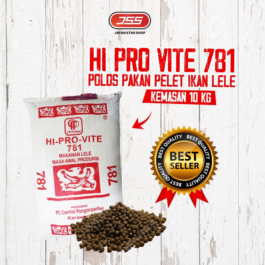 Pakan Pelet Ikan Lele HI-PRO-VITE 781 Polos Untuk Ikan Ukuran 10 - 12 cm 10kg