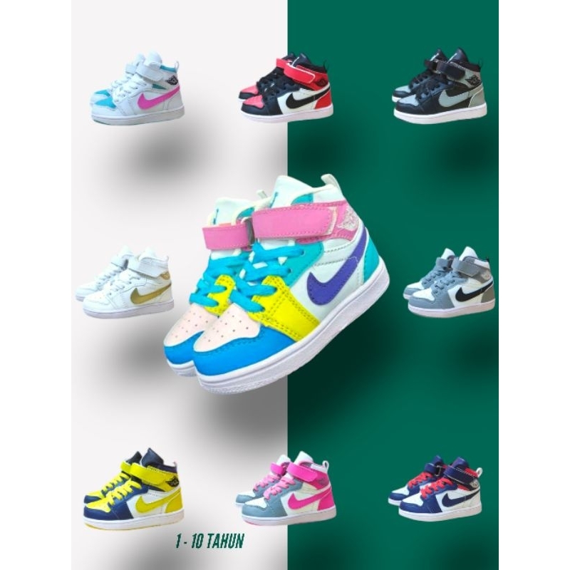 SEPATU ANAK JORDAN IMPORT QUALITY Sepatu Anak Sekolah TK Paud SD Unisex Terbaru Sneaker Hitam Cowok 