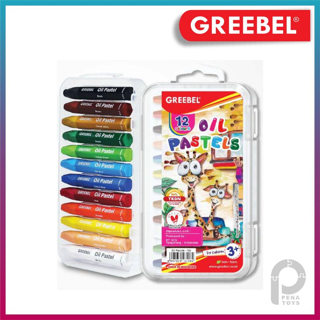 

GREEBEL Crayon/Krayon Kids Oil Pastel 12 Warna Krayon Grebell Isi 12
