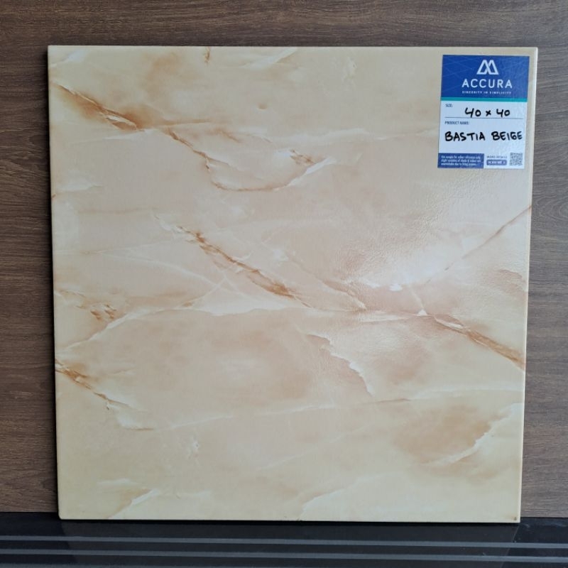 Keramik Lantai Marble Glossy Mulia Accura 40x40 BASTIA BEIGE
