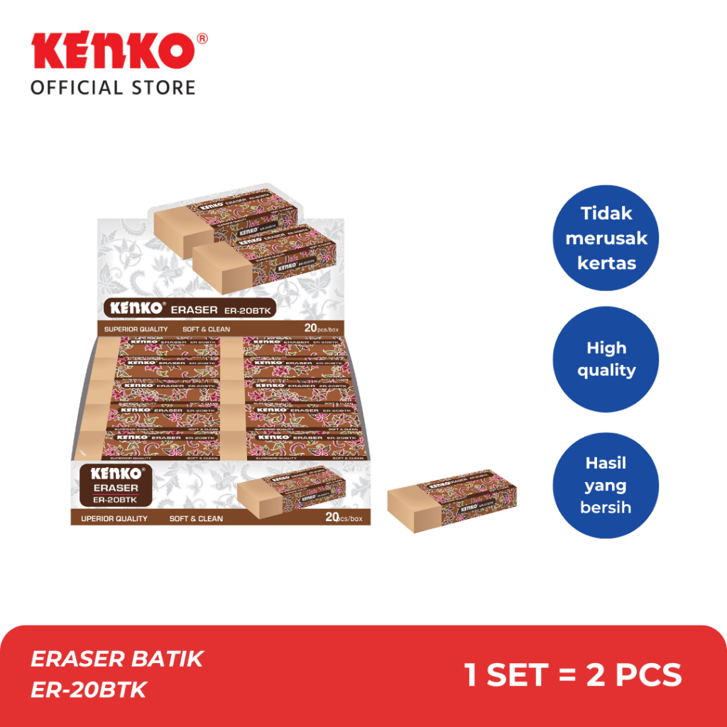 

Kenko Eraser Penghapus Karet Motif Batik ER-20BTK (2 PCS)