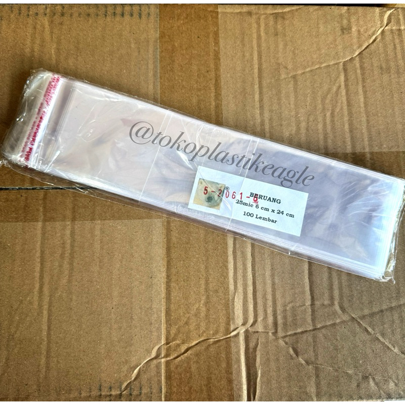 

[isi 100pcs] Plastik OPP Lem 6x24cm