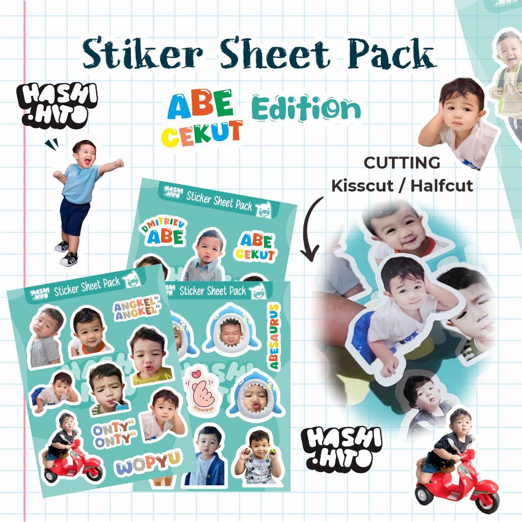 

ABE CEKUT Edition STICKER SHEET PACK / STIKER ABE / STIKER KISSCUT / STIKER HALFCUT / EDISI ABE / ABE CEKUT / STIKER HP / STIKER LAPTOP / STIKER LUCU