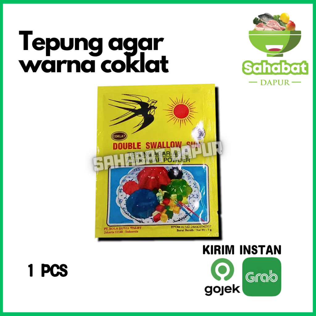 

Agar-Agar Swallow / Tepung Agar Warna Coklat 1pcs