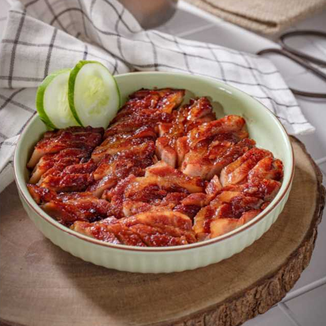 

CRACKLING Roasted Pork Chasiu 250Gr Frozen Vacuum / Cha Siu / Babi Chasiu Babi Panggang Merah Family Pack Ready To Eat