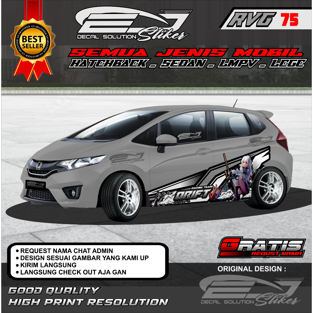 STIKER MOBIL THAILOOK LIVERY JAZZ YARIS AVANZA XENIA GRATIS REQUEST NAMA RVG-75