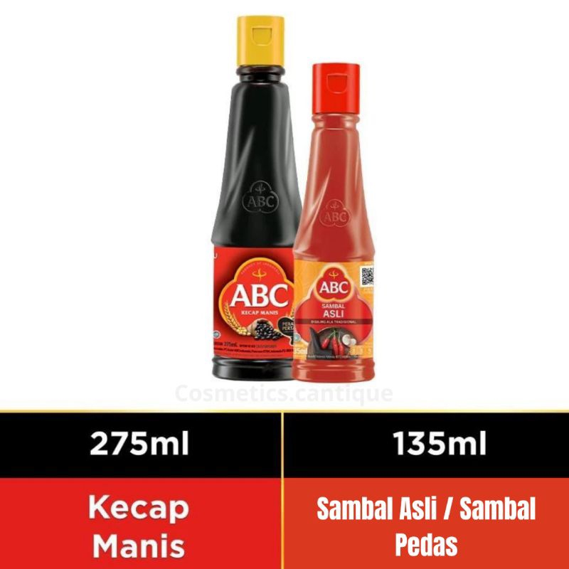 

ABC SAUS SAMBAL ASLI / EXTRA PEDAS 135ML & KECAP MANIS 275ML - BUNDLING