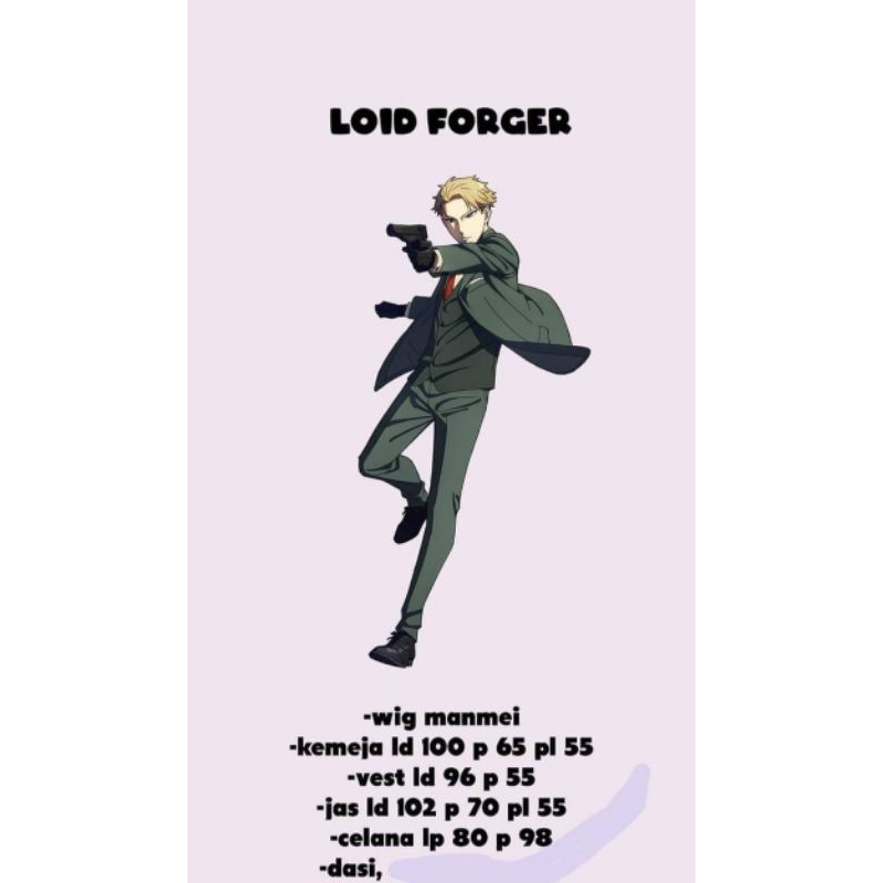 Loid forger costume dan wig cosplay spx family anime