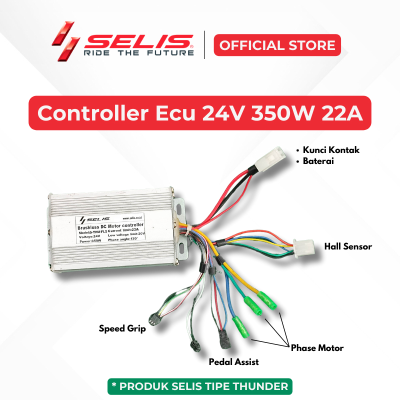 SELIS - Controller Ecu 24V 36V 48V 60V 72V Sepeda Motor listrik Universal ( Controller )