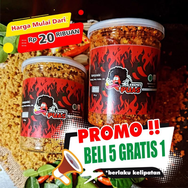 

Kremes Puas Kremesan Ayam Pedas Daun Jeruk 300GRAM