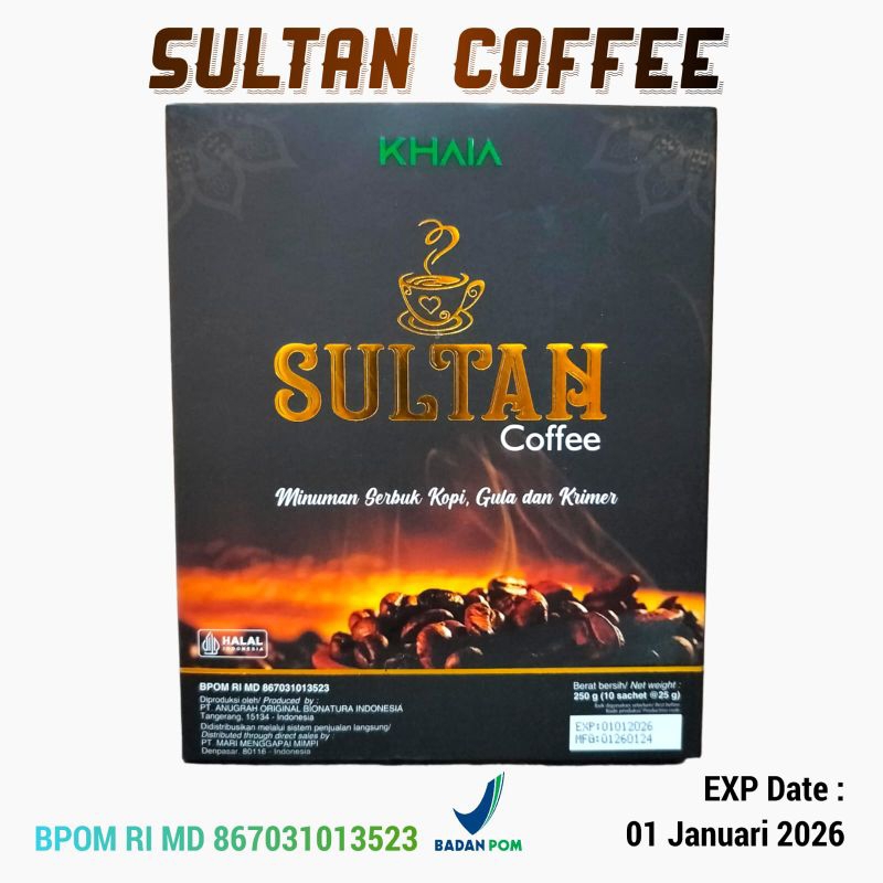 

KHAIA SULTAN COFFEE/KOPI STAMINA PRIA DEWASA(ISI 10 SACHET)