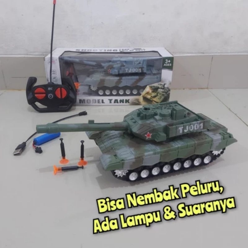 Rc Tank Batre Bisa Nembak Peluru Remot Kontrol Batre Cas - Mobil Militer Remote Control Anak Laki Co