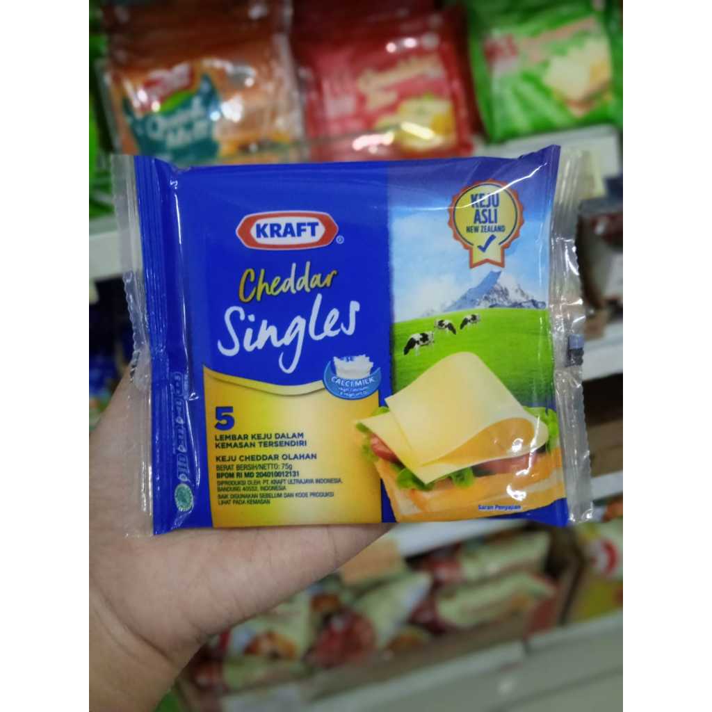 

Keju Kraft Cheedar Singles isi 5 83gram