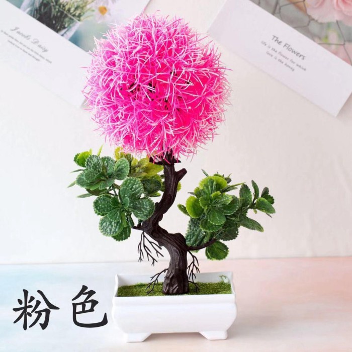 BURUAN SERBU Bunga Plastik Hias Pajangan Tanaman pot Dekorasi pohon Bonsai Matahari  Kuning