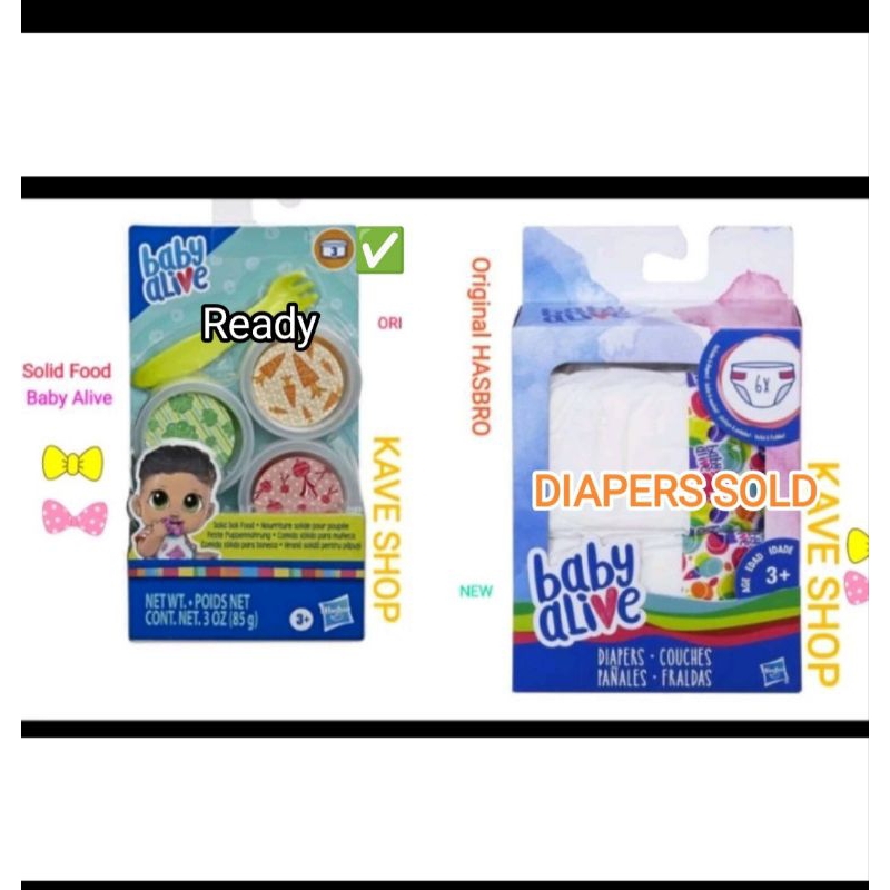 BabyAlive HASBRO : Solid Doll Food - NEW - ORI
