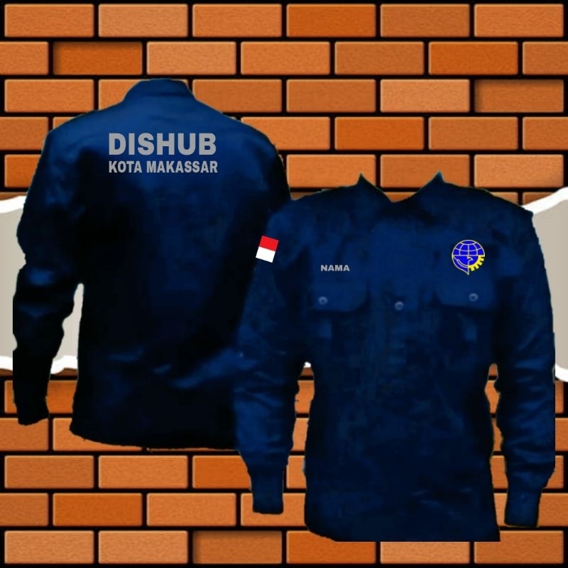 Terbaru kemeja DISHUB seragam dishub baju dishub pdh dishub full bordir..