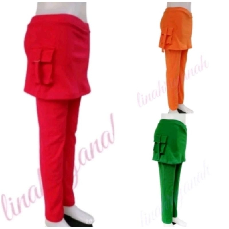 Celana senam aerobik jogging gym rok kantong tc spandex