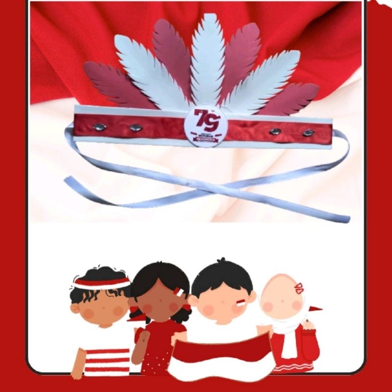 hiasan kepala merah putih, bando karnaval, bando agustusan