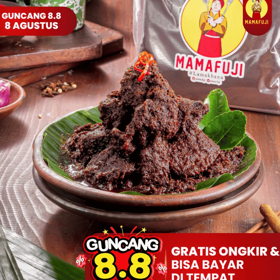 

Bestseller Mamafuji Rendang Padang Asli 7gr Ukuran Besar