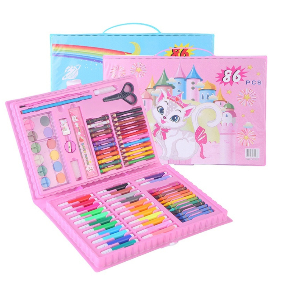 HOT PRODUCT Crayon Set 208 Pcs Pensil Warna Menggambar Mewarnai Melukis Anak-Anak Krayon Cat Cair