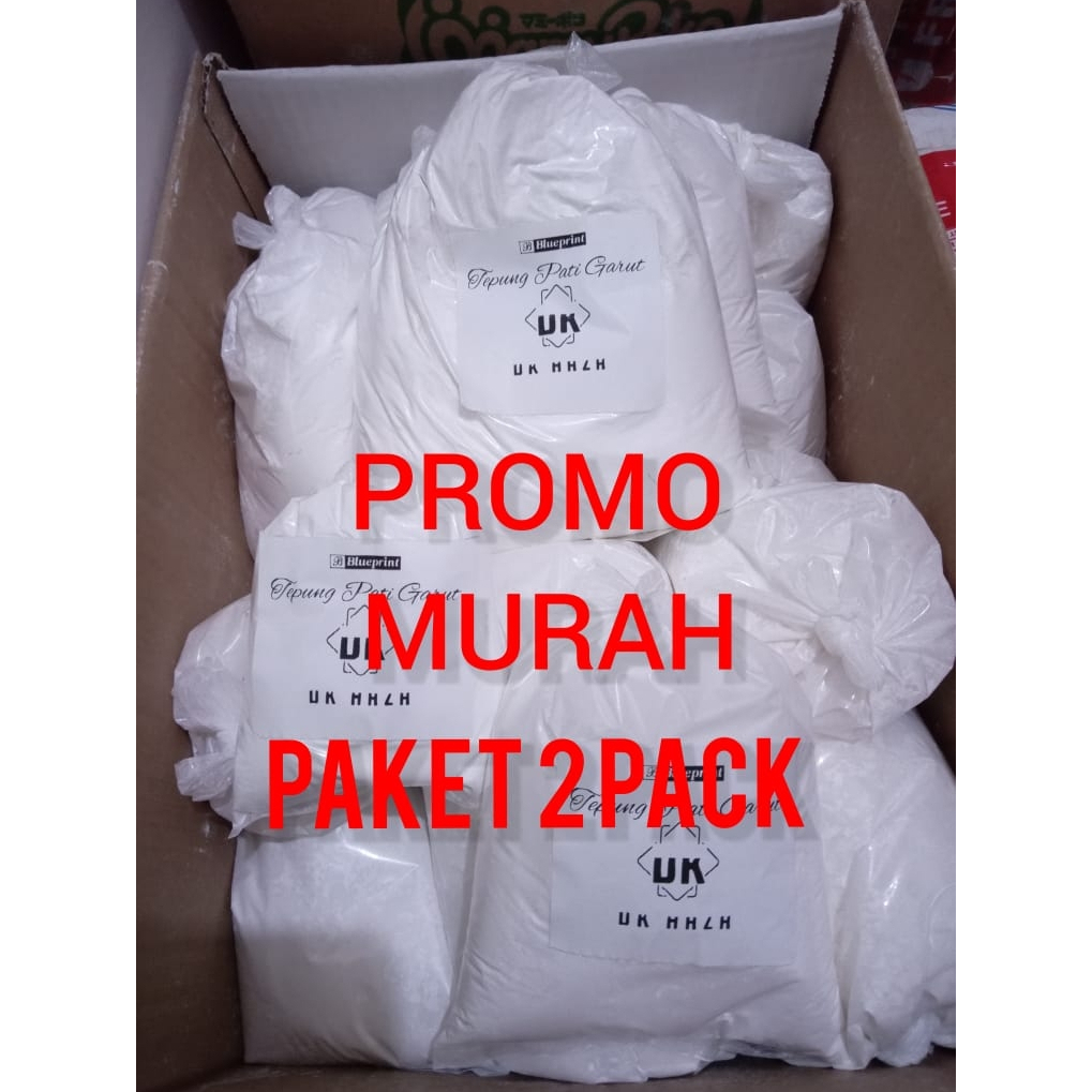 

Paket 2 Pack Tepung pati garut halus kemasan 1000 gram Herbal Alami