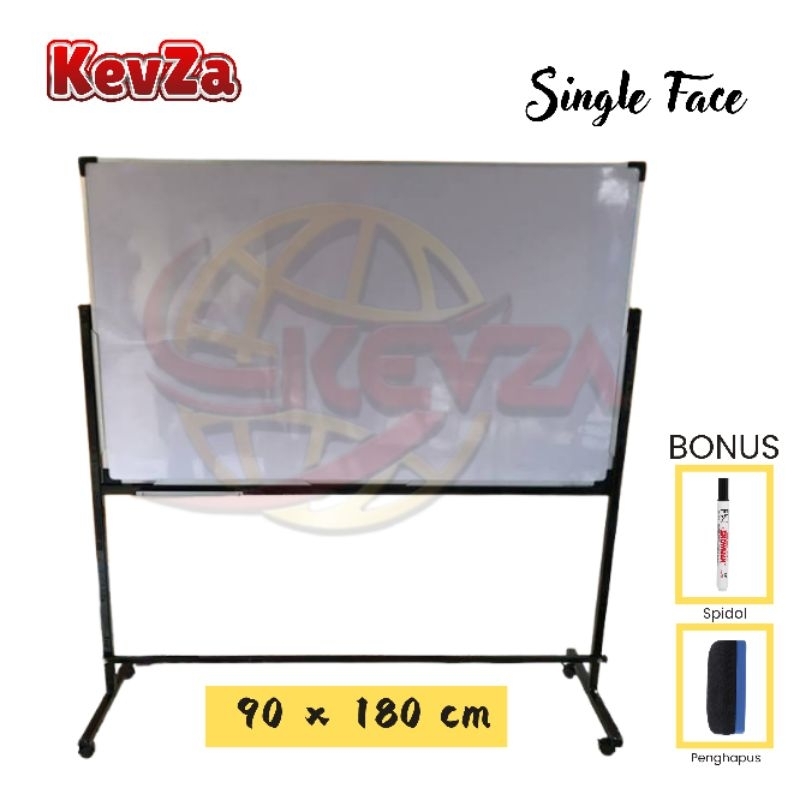 

Papan Tulis / Whiteboard Single Face + Standing Besi 90 cm × 180 cm