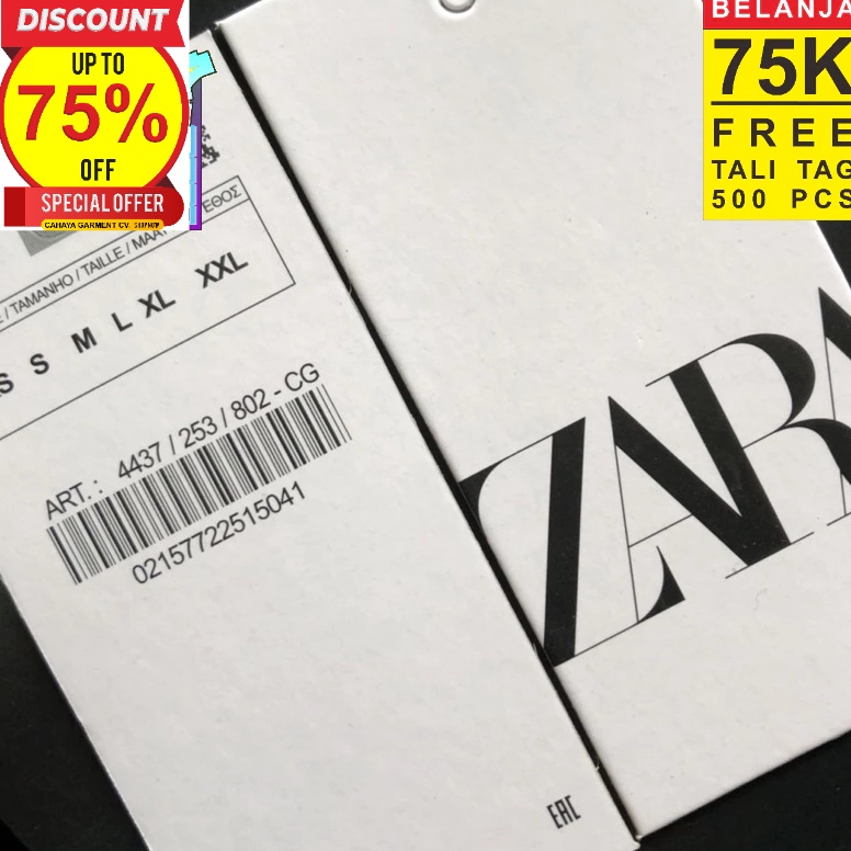 

Murmer ZARA MAIN TAG BARCODE SUPER PREMIUM SUPER TEBAL VARIASI CO 1X DI KIRIM 6PCS