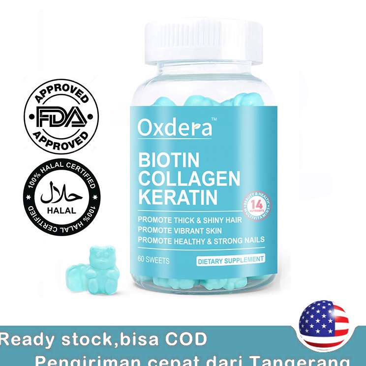 Flash Sale Oxdera biotin keratin gummies 6 sweets