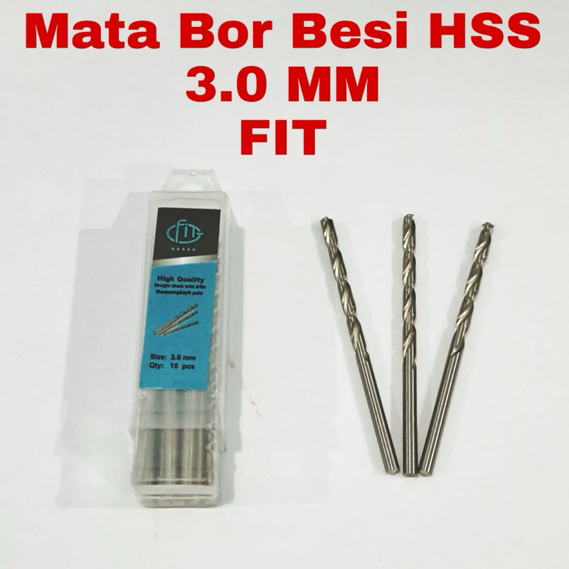 Mata Bor Besi HSS 3 MM / Mata Bor Besi Putih 3,0MM