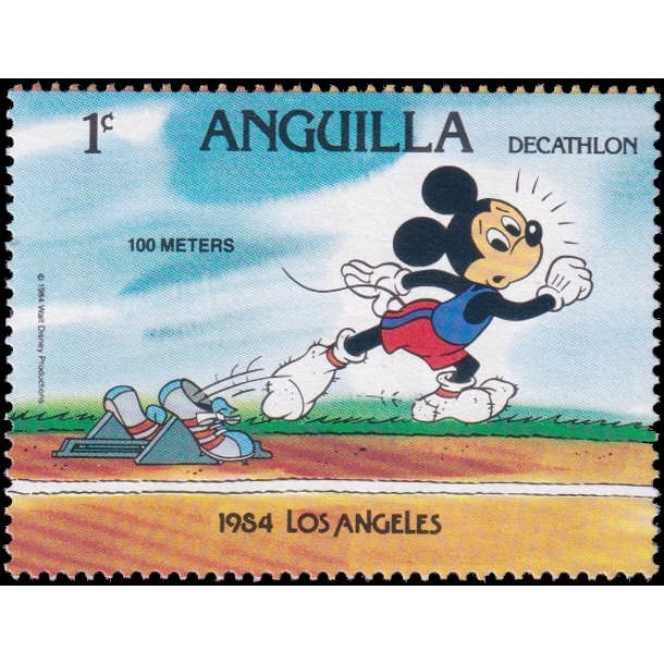 

Prangko Anguilla 1984 Disney - Olympic Games - Los Angeles, USA Scott #559 Mint Hinged Fine