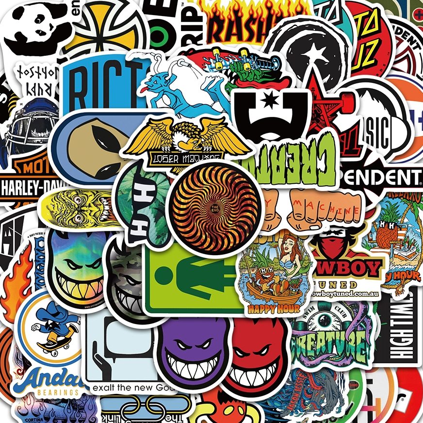 

[50PCS]Stiker Lucu Graffiti Brand Stiker Keren Logo Stiker Anti Air- Sticker Aesthetic Buku Journal Koper Stiker Casing HP Stiker Laptop Helm Motor Botol Minum