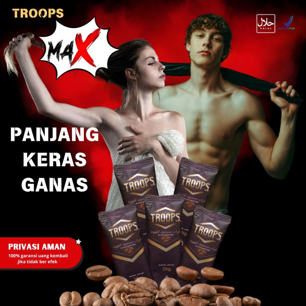 ⭐⭐⭐⭐⭐Troops  MAX Kopi Herbal Stamina Pria Energi Joss Tahan Lama Aman- Bukan Kopi Golo Ginseng Virex