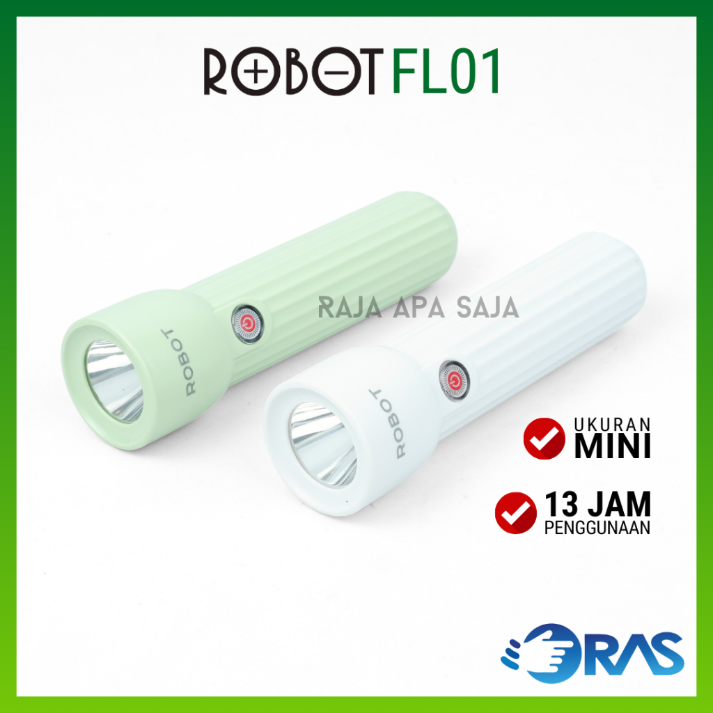Lampu Senter Portable Kecil Mini Camping Rechargeable Bisa Diisi Ulang Emergency Robot FL01