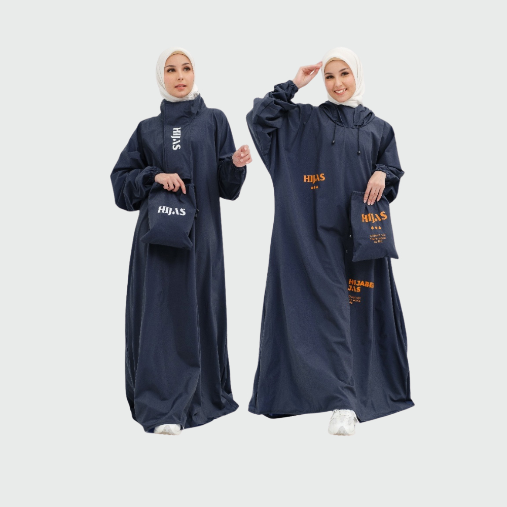 Jas hujan gamis wanita muslimah outtdor bahan pvc / Mantel jas hujan gamis wanita hijab / Jas hujan 
